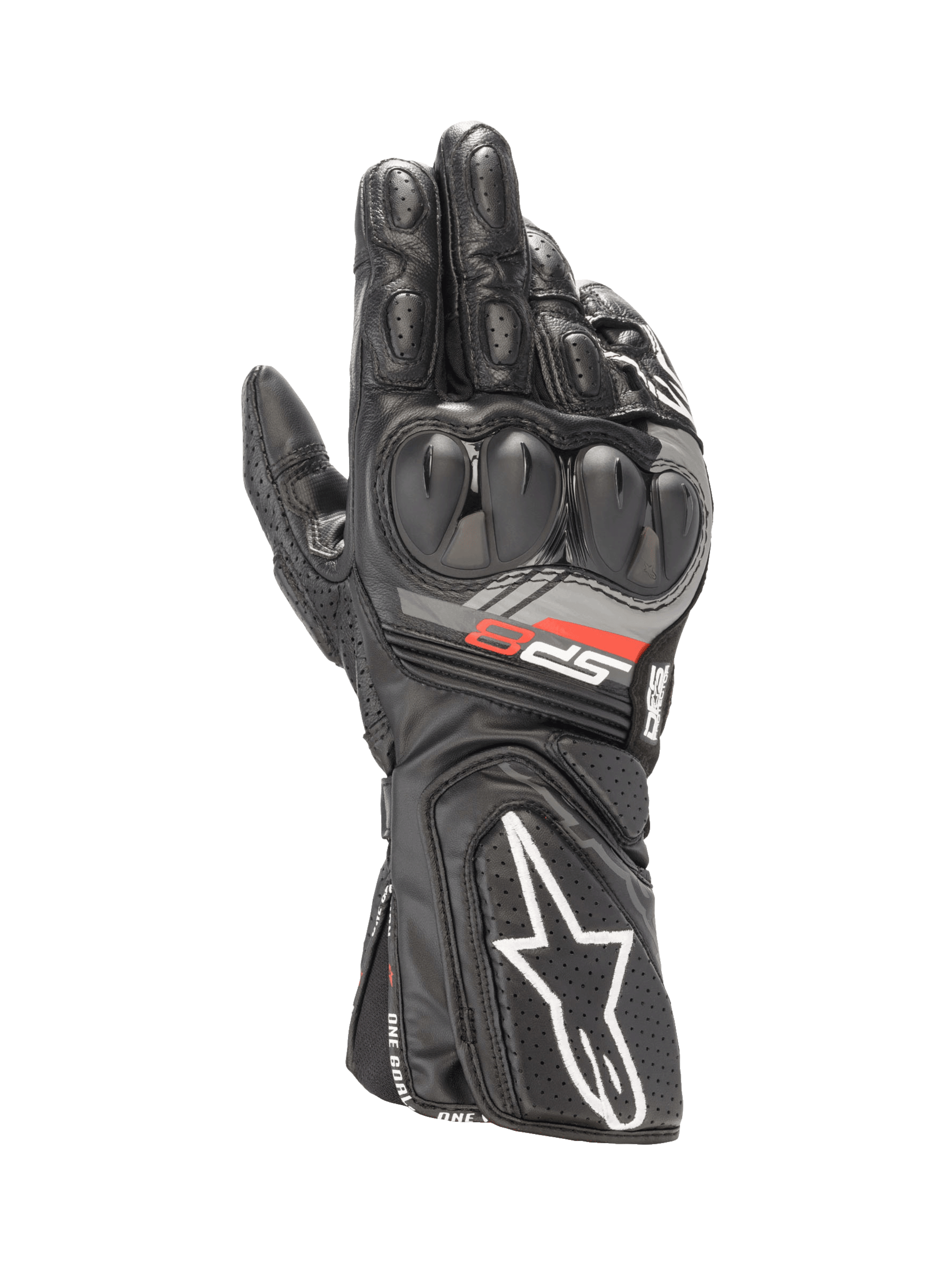 Alpinestars Guanti SP-8 V3, guanti da moto racing uomo, neri, in pelle di capra con protezione nocche a doppia densità