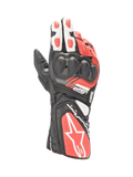Alpinestars guanti SP-8 V3, guanti da moto racing uomo, neri bianchi e rossi, pelle con protezione nocche a doppia densità.