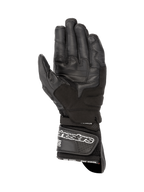 Alpinestars Guanti SP-8 V3 Air, guanti da moto racing da uomo, neri, palmo in pelle rinforzata con inserti in microfibra per il grip, chiusura in velcro con logo bianco.
