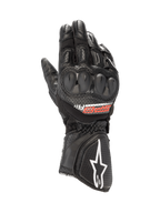Alpinestars Guanti SP-8 V3 Air, guanti da moto racing da uomo, neri, in pelle traforata e mesh con protezione delle nocche a doppia densità e logo bianco sul polsino.