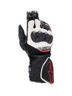 Alpinestars Guanti SP-8 V3 Air, guanti da moto racing da uomo, nero e bianco con inserti rossi e protezione nocche