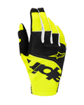 Alpinestars Guanti Techstar 2025, guanti da motocross, nero e giallo fluo, con logo a stella giallo e branding nero, costruzione in tessuto con micro ripstop per prestazioni off-road