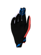 Alpinestars Guanti Techstar 2027, guanti da motocross neri e rosa con palmo in pelle scamosciata sintetica, grip in silicone blu e chiusura a strappo sicura.