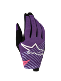 Alpinestars Guanti Radar Pro 2027, guanti da motocross da uomo, viola e nero, mesh elasticizzata con logo a stella e grafica lineare, guanti leggeri per fuoristrada.
