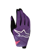 Alpinestars Guanti Radar Pro 2027, guanti da motocross da uomo, viola e nero, mesh elasticizzata con logo a stella e grafica lineare, guanti leggeri per fuoristrada.