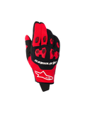 Alpinestars 2026 Pro-Dura Gloves, guanti da motocross, rosso acceso e nero, con protezione per le nocche in TPR rosso e inserti neri a nido d'ape, loghi bianchi del marchio, struttura elasticizzata multi-pannello per gare fuoristrada
