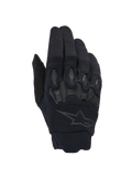 Alpinestars Full Bore V2 Gloves, guanti da motocross neri, con protezioni nocche ergonomiche in TPR e tessuto elasticizzato traspirante, discreto logo a stella nero sul dorso, equipaggiamento per fuoristrada ad alte prestazioni
