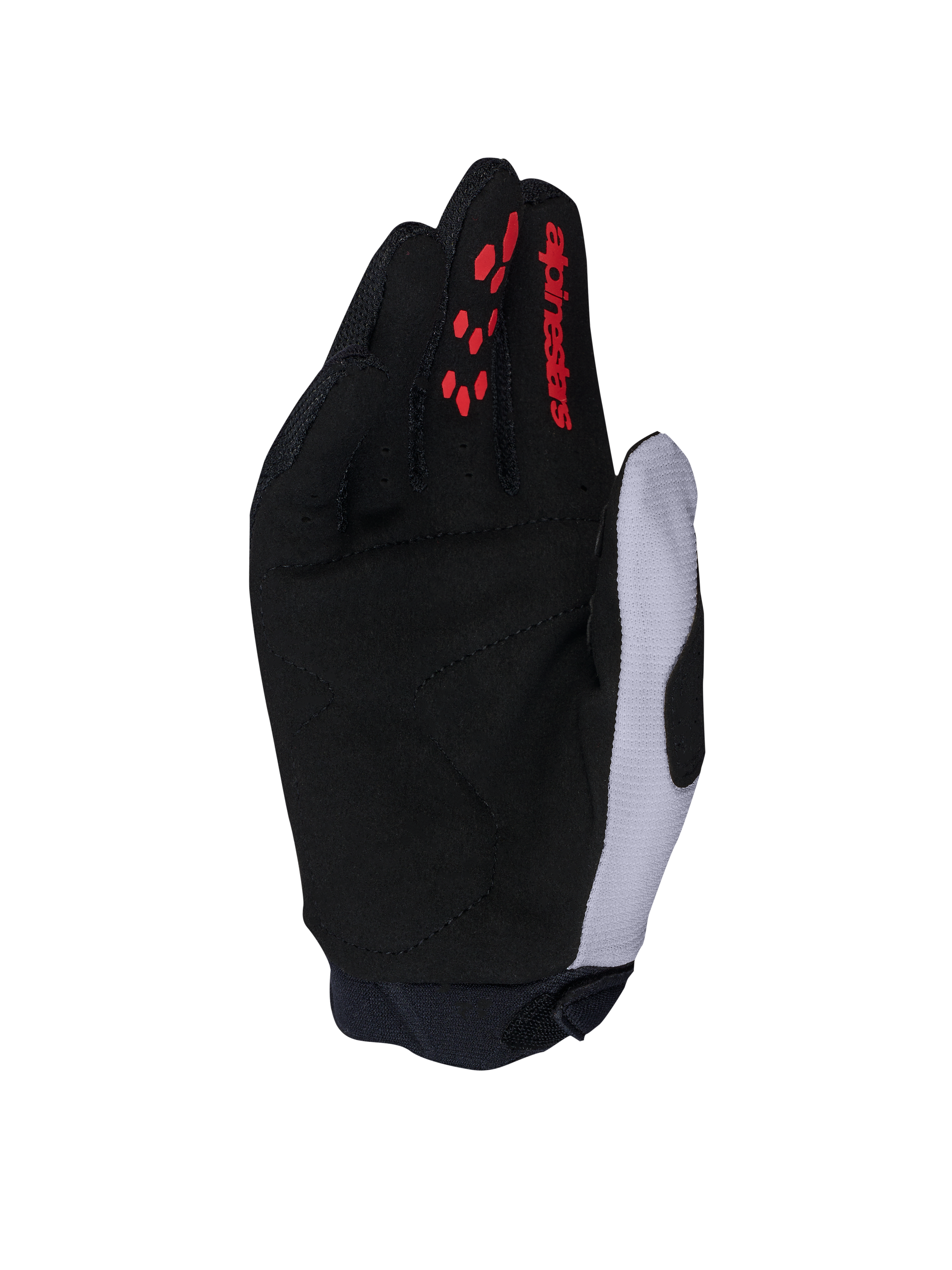 Alpinestars Guanti Full Bore V2, guanti da motocross per uomo, nero e lilla chiaro, palmo in pelle scamosciata sintetica rinforzata e dettagli in silicone rosso sulle dita