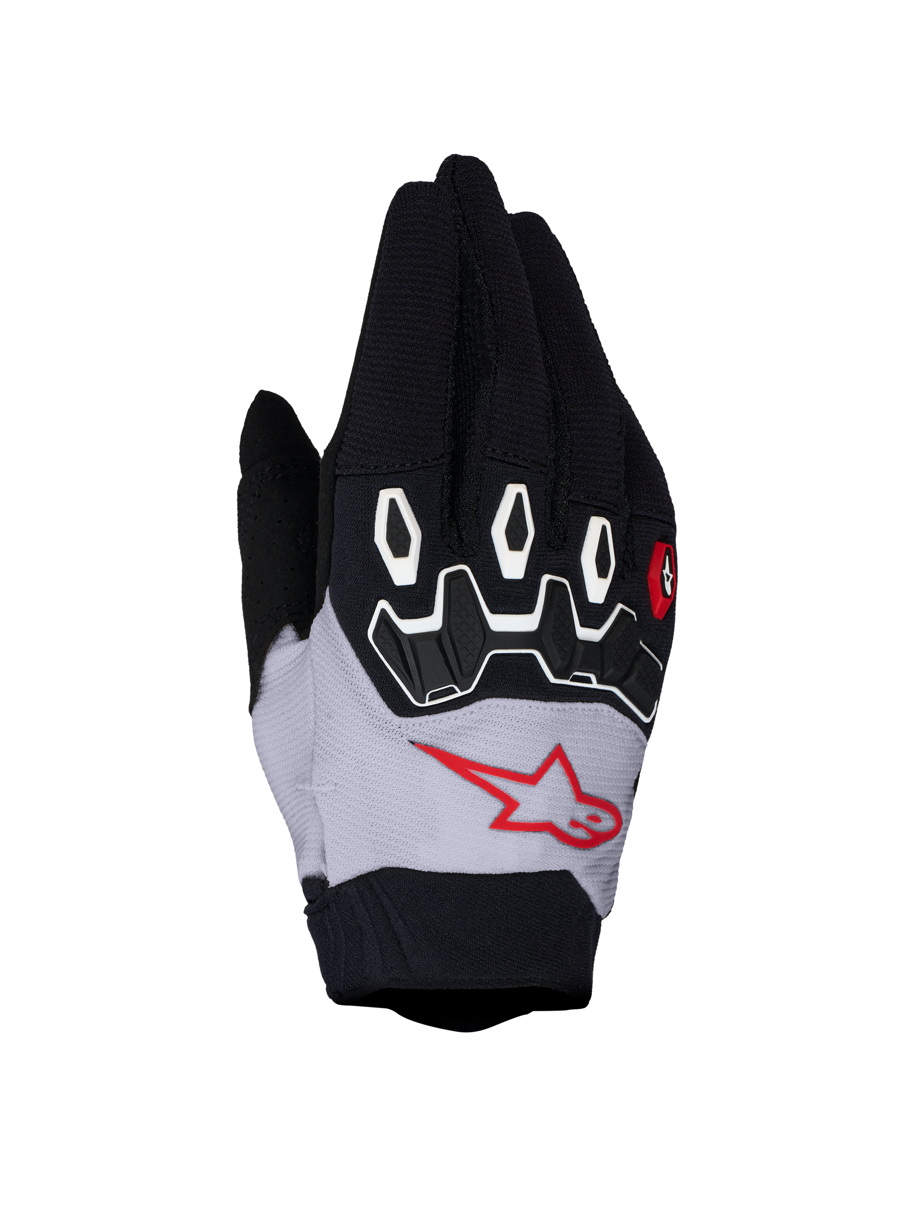 Alpinestars Guanti Full Bore V2, guanti motocross neri e lilla chiaro con protezione nocche TPR e tessuto traspirante.