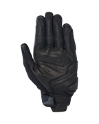Guanti Alpinestars SP X 7, guanti da moto corti, nero, vista del palmo con pelle perforata per la ventilazione, rinforzi sul palmo con slider e cinturino compatto sul polso con linguetta integrata