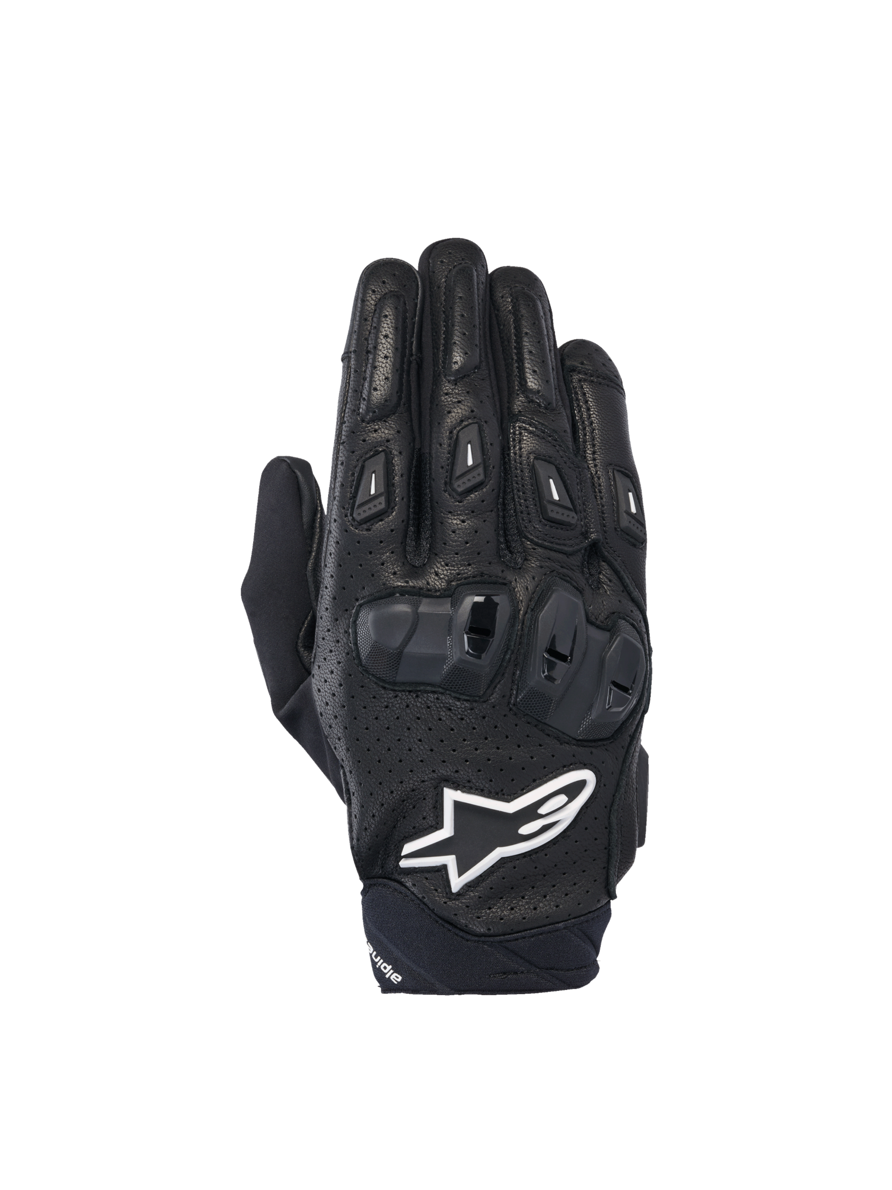 Alpinestars Guanti SP X 7, guanti da moto sportivi da uomo, neri e bianchi, pelle perforata con protezione nocche in TPU, certificati CE