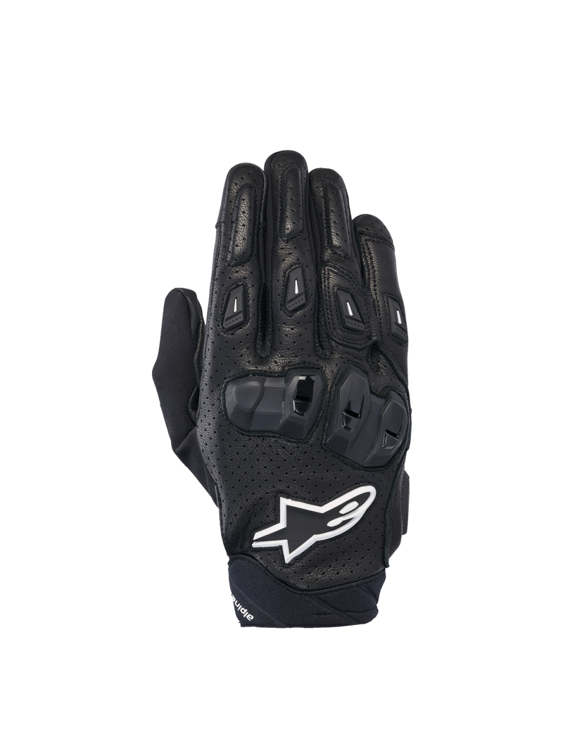 Alpinestars Guanti SP X 7, guanti da moto sportivi da uomo, neri e bianchi, pelle perforata con protezione nocche in TPU, certificati CE
