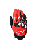 Alpinestars SP X 7 Gloves, guanti da moto racing a polsino corto, nero, rosso brillante e bianco, con struttura in pelle traforata, protezioni per nocche e dita in TPU e logo Alpinestars sul dorso della mano