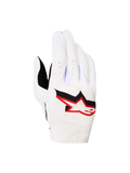 Alpinestars Guanti Supertech MX 2027, guanti da motocross da uomo, bianchi e rosso fuoco, con dorso elastico traforato traspirante