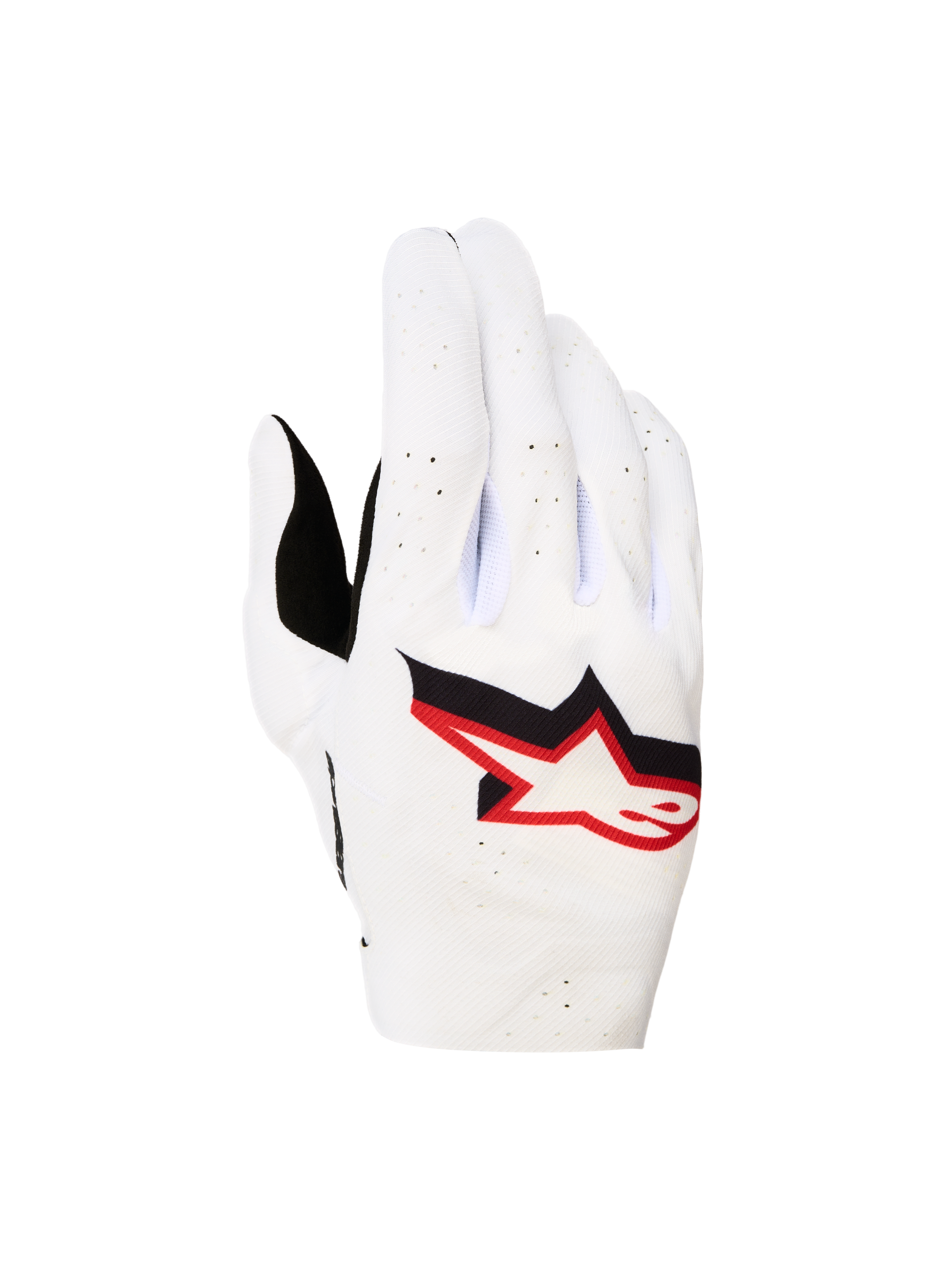 Alpinestars Guanti Supertech MX 2027, guanti da motocross da uomo, bianchi e rosso fuoco, con dorso elastico traforato traspirante