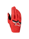 Alpinestars Guanti Supertech MX 2027, guanti da motocross racing da uomo, rosso fuoco con logo a stella bianco e nero e perforazioni laser.