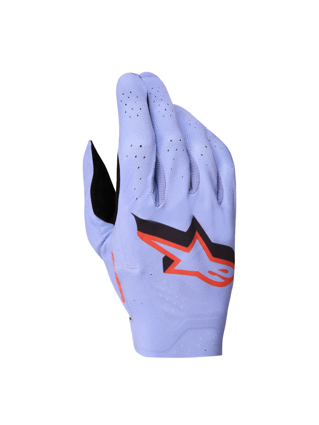 Alpinestars guanti Supertech MX 2027, guanti da motocross da uomo, viola chiaro e nero, in tessuto elasticizzato traforato, logo Astars rosso e nero, design racing leggero
