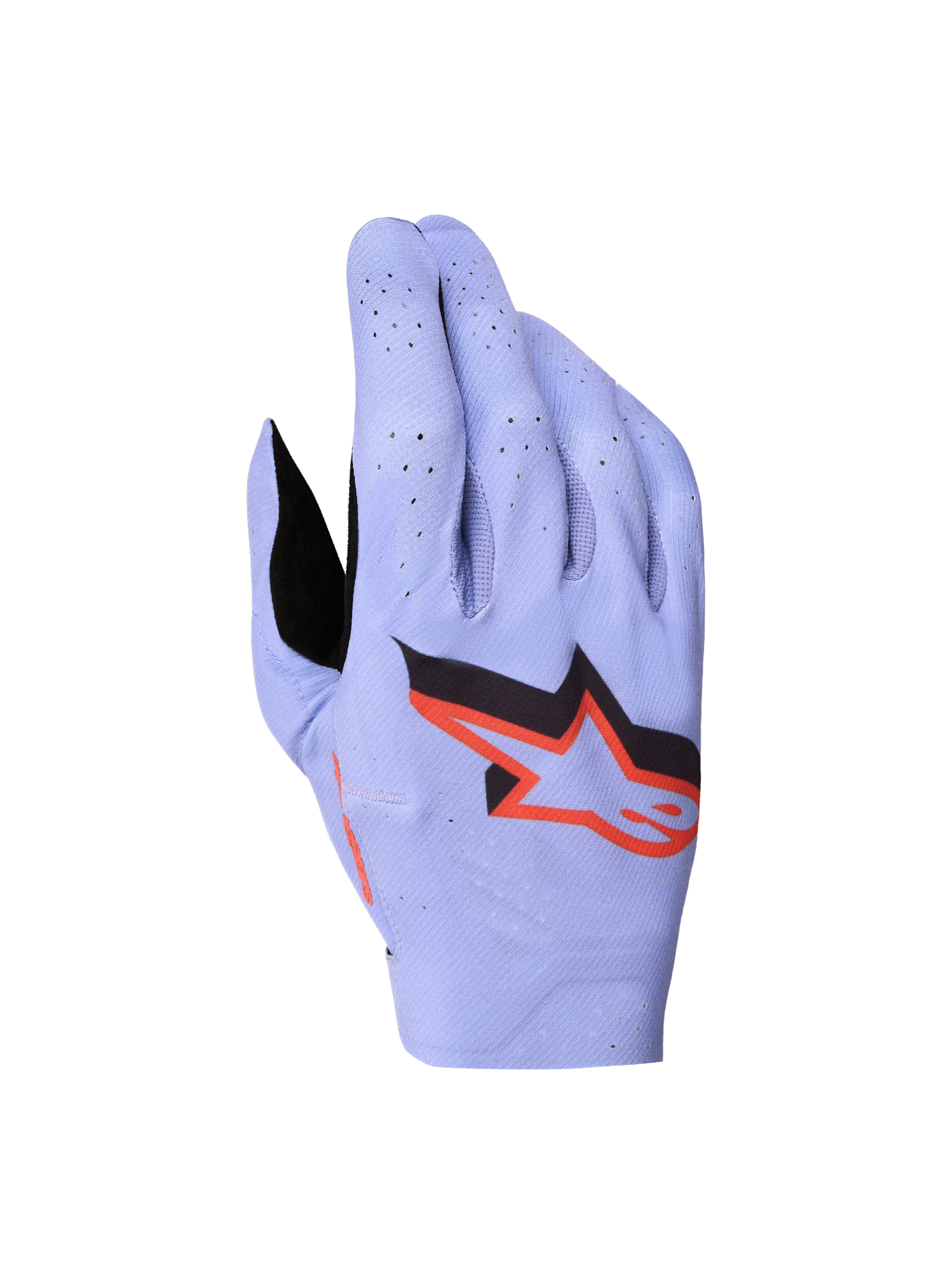 Alpinestars guanti Supertech MX 2027, guanti da motocross da uomo, viola chiaro e nero, in tessuto elasticizzato traforato, logo Astars rosso e nero, design racing leggero