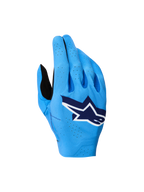 Alpinestars Guanti Supertech MX 2027, guanti da motocross racing blu con dorso elasticizzato traspirante e logo bianco.
