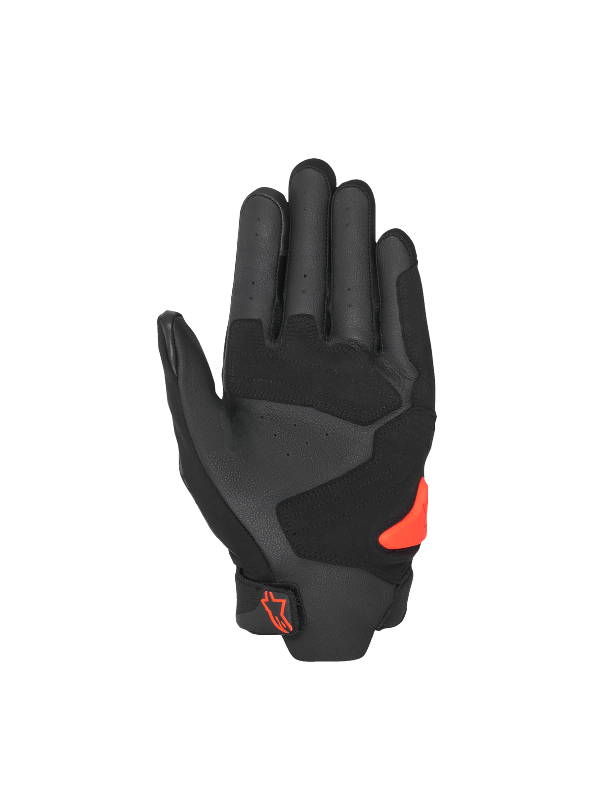 Alpinestars Guanti SP X 5 Air, guanti moto racing da uomo, nero e rosso fluo, palmo in pelle traforata con slider in TPU.