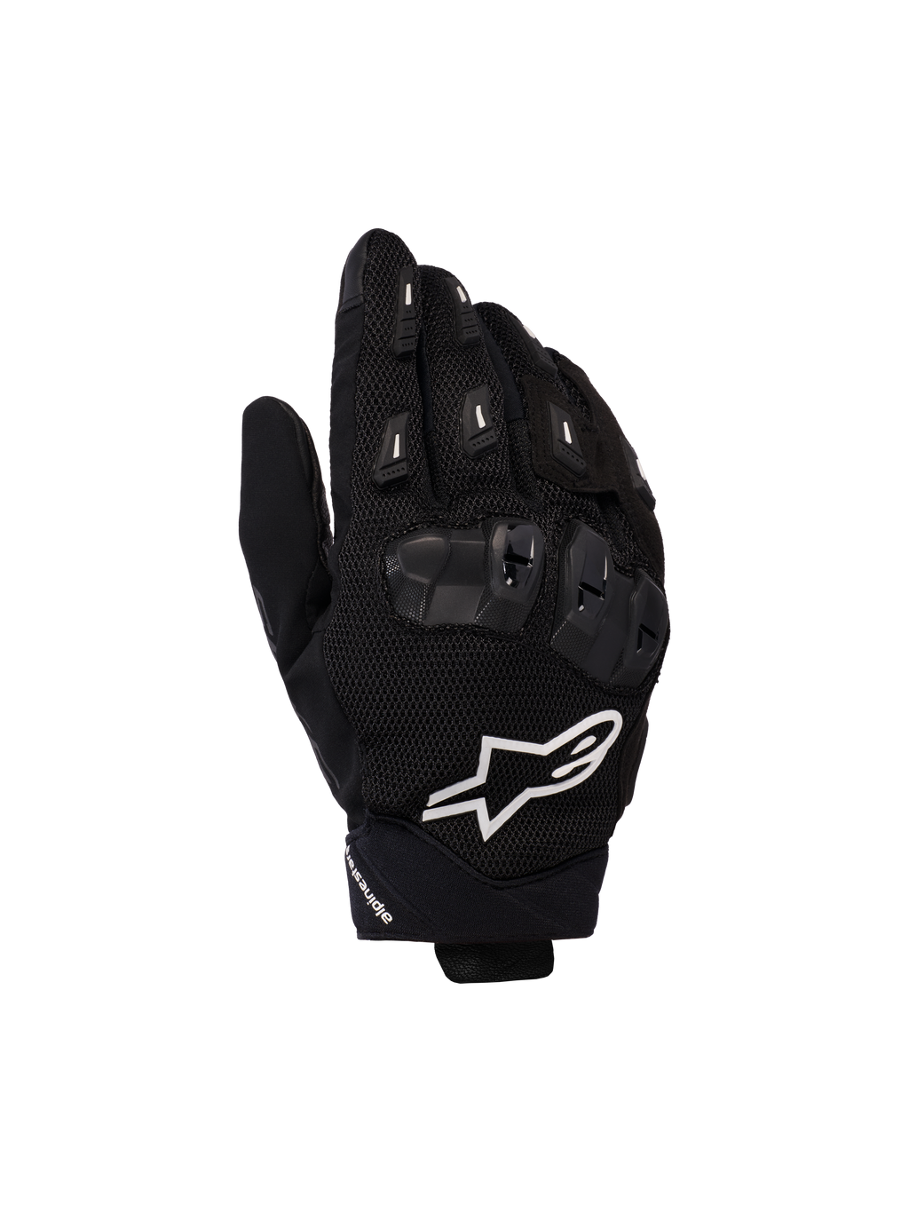 Alpinestars SP X 5 Air Gloves, guanti da moto racing, nero con logo bianco, con struttura in mesh 3D, protezione nocche in TPU e slider sulle dita