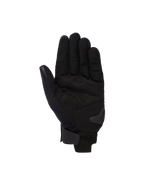 Guanti Alpinestars Reef V2, nero, guanti da moto a polsino corto, vista del palmo in pelle scamosciata sintetica, imbottitura rinforzata e chiusura del polso con gancio e anello, design urbano moderno per guida su strada