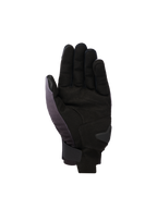 Guanti Alpinestars Reef V2, guanti da moto a polsino corto, grigio medio, nero e bianco, vista del palmo in camoscio sintetico con rinforzo imbottito e chiusura sicura a strappo sul polso.