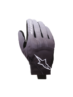 Guanti Alpinestars Reef V2, guanti da moto, sfumatura grigio medio e nero, logo a stella bianco e nome del marchio sull'indice, design urbano a polsino corto con protezione delle nocche in TPU e tessuto elasticizzato