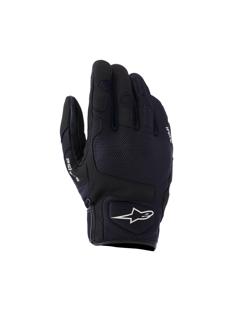 Alpinestars Ignite Gloves, guanti da moto urban, nero, con dorso in mesh traspirante, protezione nocche NUCLEON PLASMA e logo Alpinestars a stella bianco sul polsino.