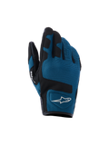 Alpinestars Ignite Gloves, guanti da moto urbani, blu indigo e nero, costruzione in tessuto mesh traspirante sul dorso, pannelli rinforzati neri sulle nocche, logo A-star bianco, design a polsino corto per la guida urbana su strada