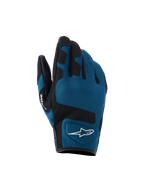Alpinestars Ignite Gloves, guanti da moto urbani, blu indigo e nero, costruzione in tessuto mesh traspirante sul dorso, pannelli rinforzati neri sulle nocche, logo A-star bianco, design a polsino corto per la guida urbana su strada