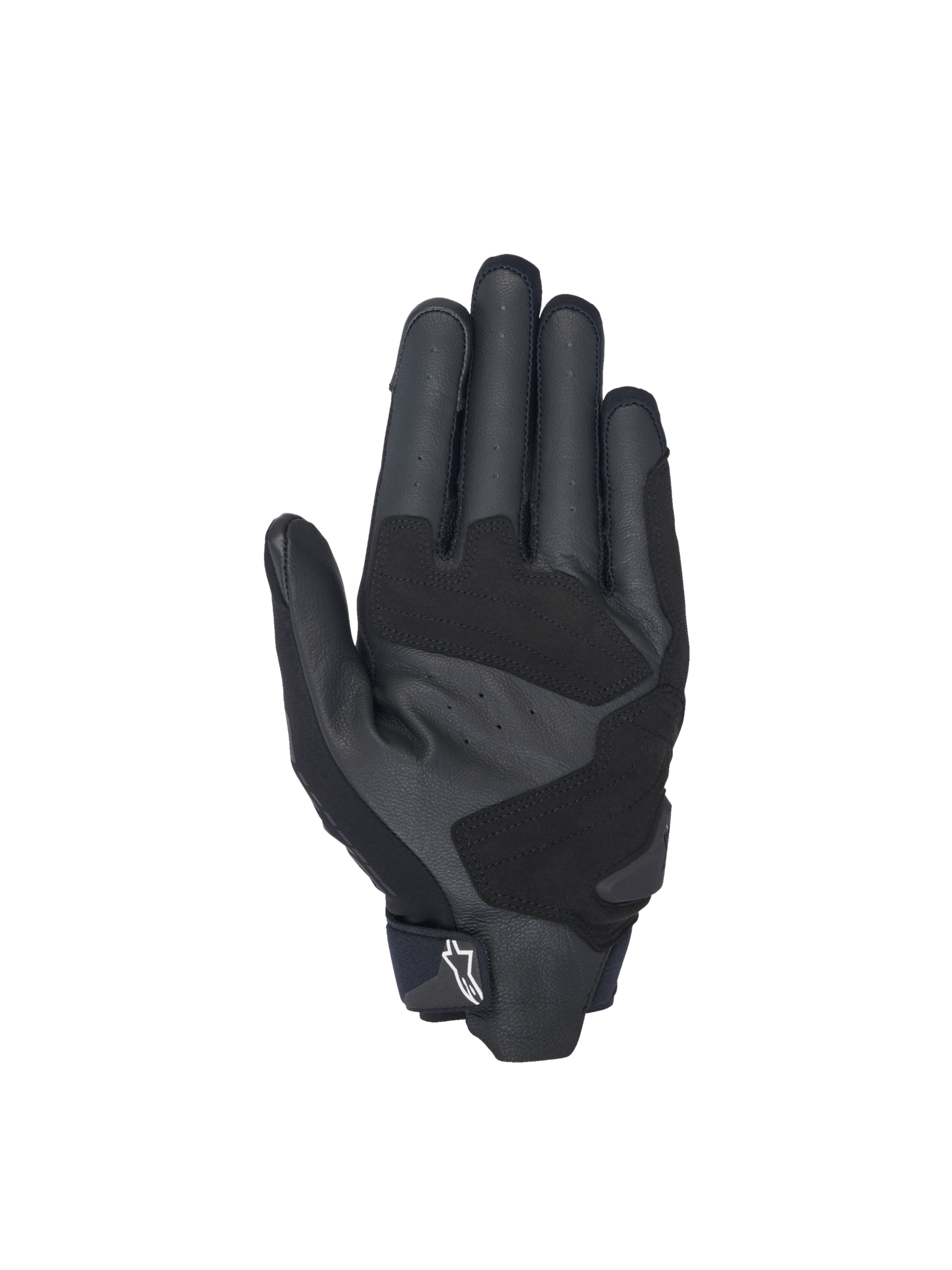 Alpinestars guanti SP X 3, guanti da moto racing da uomo neri, vista del palmo in pelle traforata con rinforzi sintetici.