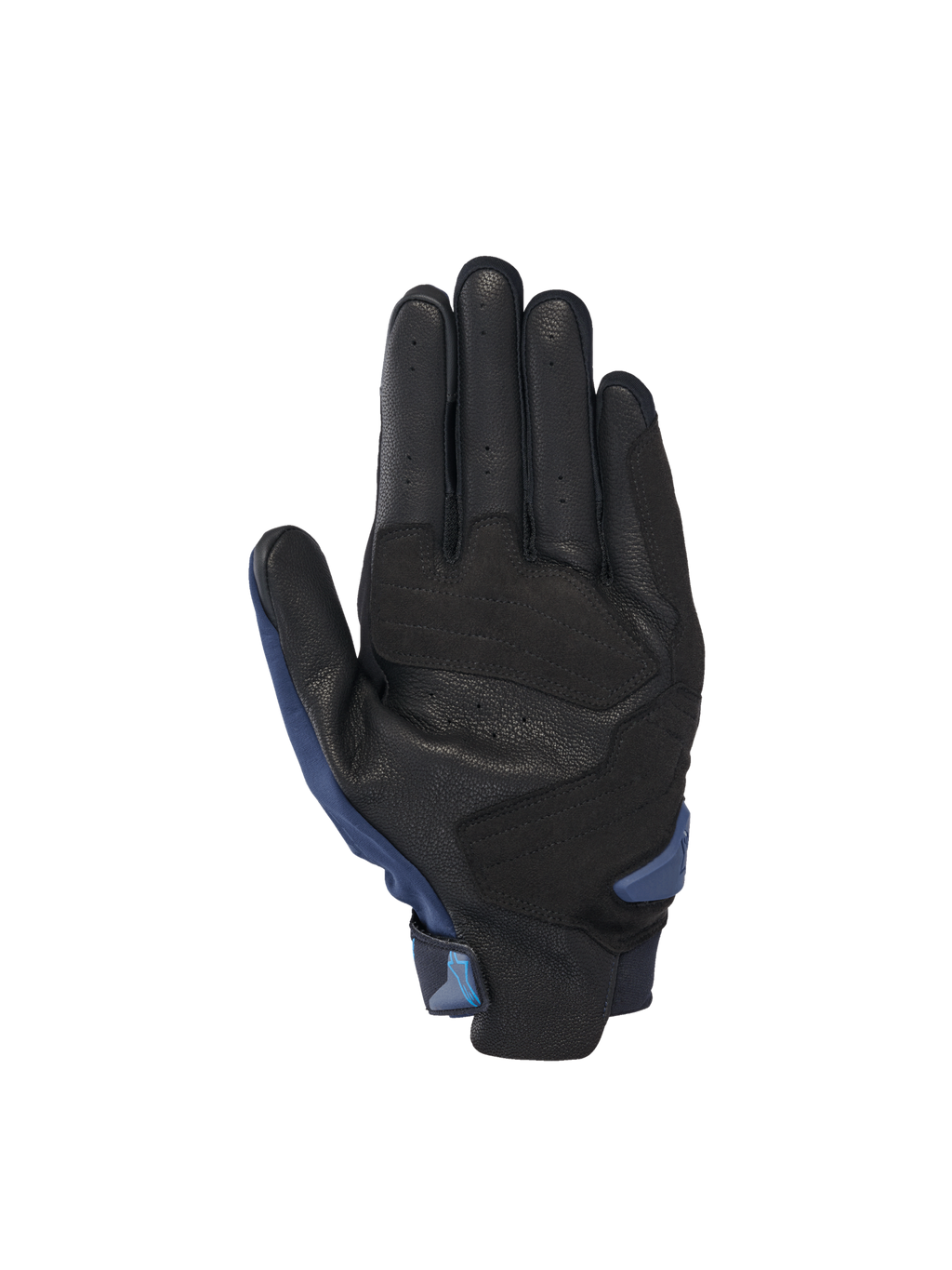 Alpinestars Guanti SP X 3, guanti moto racing uomo, neri e blu, palmo in pelle traforata con inserti blu scuro e mesh 3D