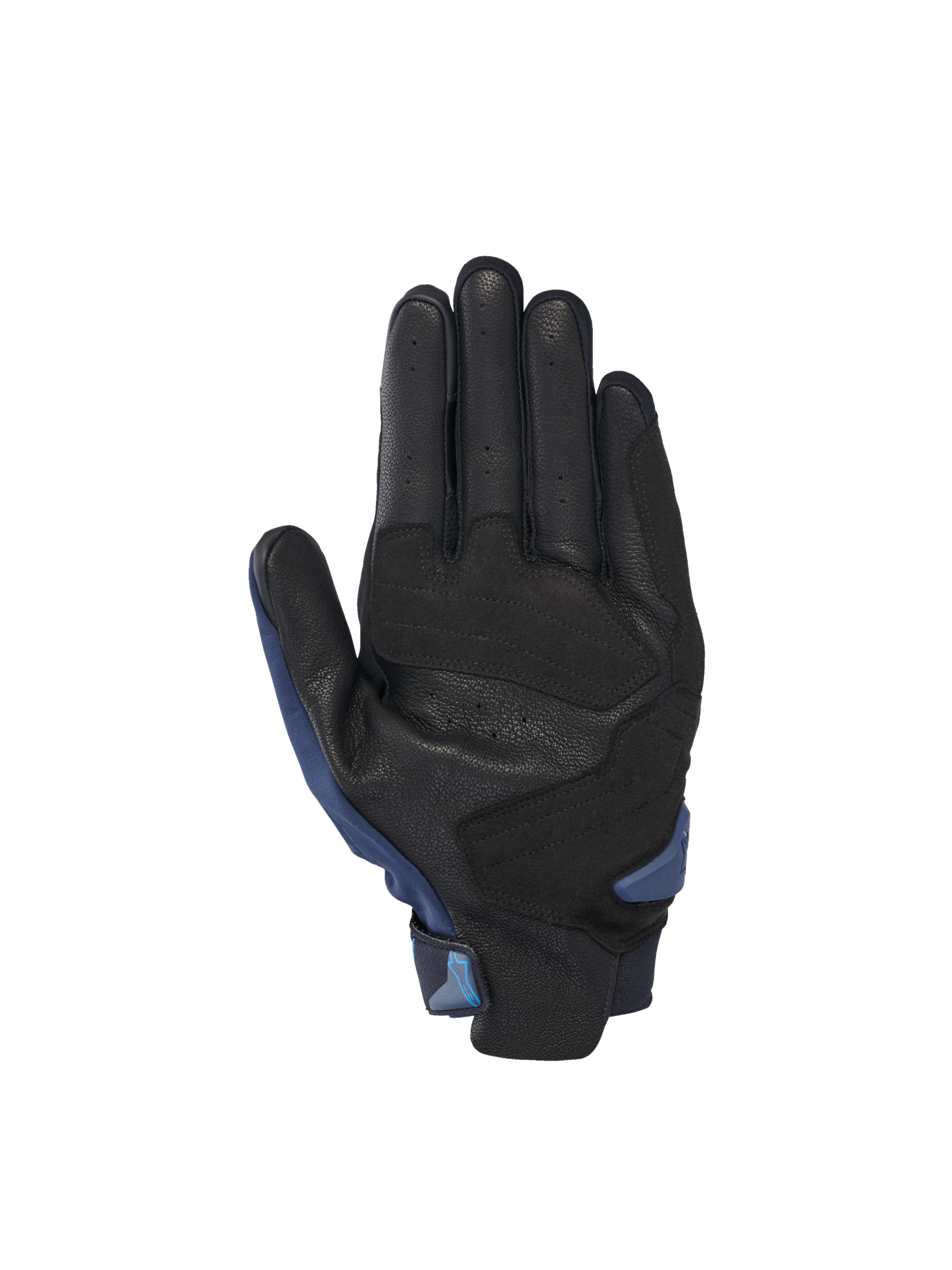Alpinestars Guanti SP X 3, guanti moto racing uomo, neri e blu, palmo in pelle traforata con inserti blu scuro e mesh 3D