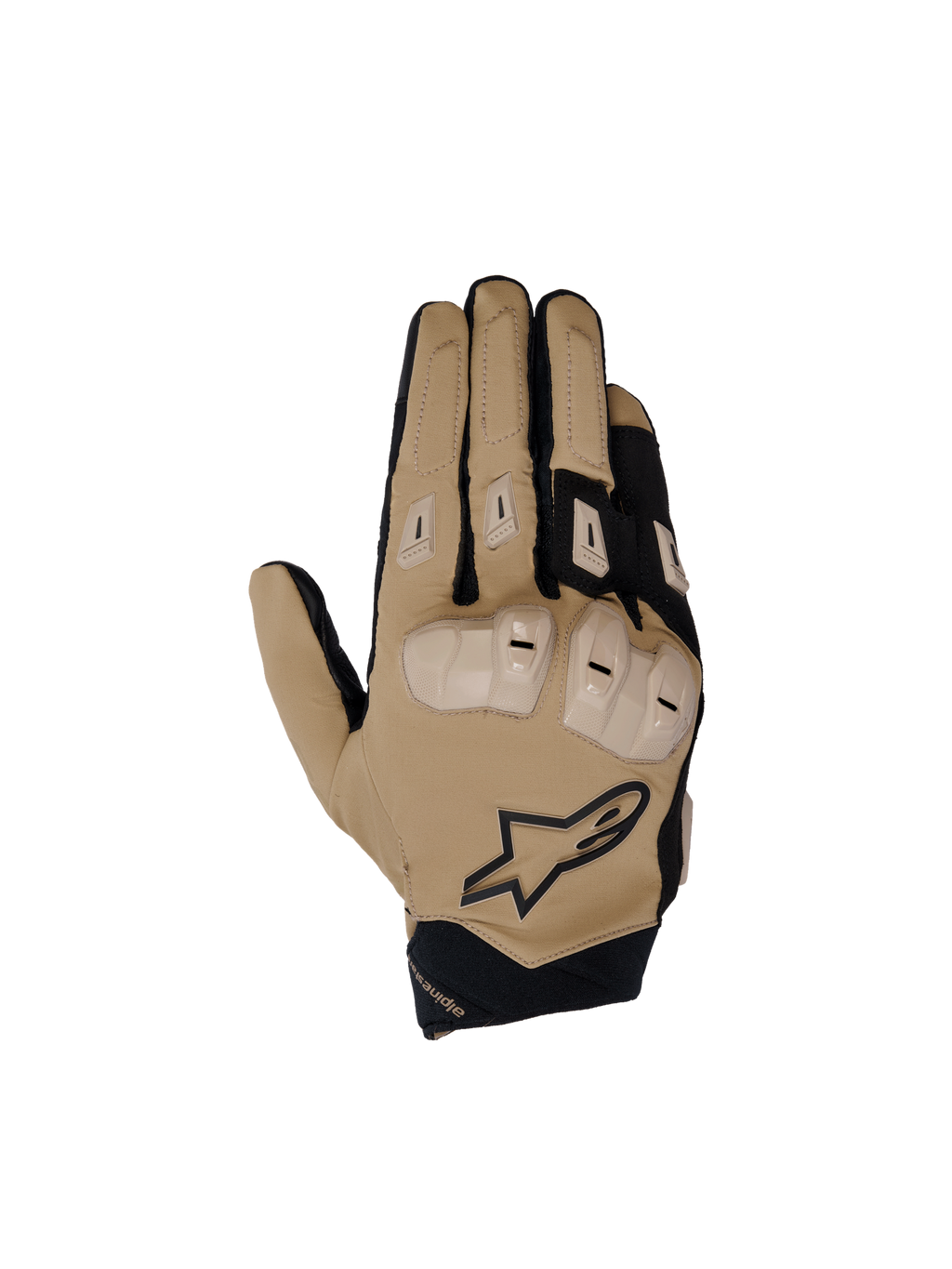 Alpinestars Guanti SP X 3, guanti da moto racing per uomo, kaki scuro e nero, protezione nocche in TPU, dorso in mesh 3D traspirante e palmo in pelle traforata