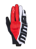 Guanti Alpinestars MM93 Reef V2, guanti da moto, nero, rosso acceso e bianco, con logo Marc Marquez e grandi grafiche MM93, costruzione in tessuto con protezione nocche integrata, abbigliamento urban a polsino corto