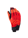 Guanti Alpinestars MM93 Reef V2, guanti da moto a polsino corto, rosso fluo e rosso acceso con accenti neri, con grafiche Marc Marquez MM93 e protezione integrata per le nocche, design urbano moderno