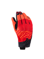 Guanti Alpinestars MM93 Reef V2, guanti da moto a polsino corto, rosso fluo e rosso acceso con accenti neri, con grafiche Marc Marquez MM93 e protezione integrata per le nocche, design urbano moderno