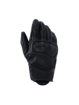 Alpinestars Mustang V3, guanti da moto in pelle nera, design ergonomico con protezioni rinforzate sulle nocche, pelle perforata traspirante, cuciture visibili, logo Alpinestars