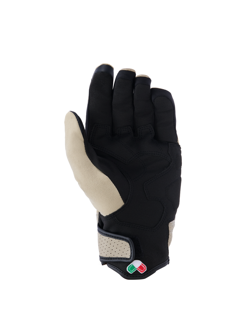 Guanti Alpinestars Tracker, guanti da moto urban, alluminio e nero, vista del palmo con costruzione in pelle scamosciata sintetica e rinforzi imbottiti, polsino in pelle traforata e design a polsino corto.