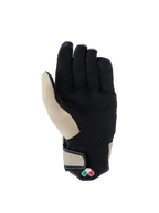 Guanti Alpinestars Tracker, guanti da moto urban, alluminio e nero, vista del palmo con costruzione in pelle scamosciata sintetica e rinforzi imbottiti, polsino in pelle traforata e design a polsino corto.