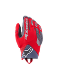 Guanti Alpinestars Durack, guanti da moto, rosso acceso e grigio medio, con protezione delle nocche divisa e accenti in TPR grigio, marchio Alpinestars bianco sul dorso, polsino in neoprene con logo a stella e design adventure