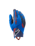 Guanti Alpinestars Durack, guanti da moto adventure, blu reale e grigio scuro, dorso in tessuto con protezione delle nocche in TPR, logo Alpinestars rosso sull'indice, logo a stella bianco sul polso, protezione leggera estiva dual sport