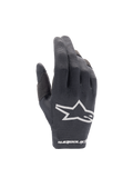 Alpinestars Guanti Radar 2025, guanti da motocross da uomo, neri e bianchi, dorso in tessuto elasticizzato con logo Astars, ideali per guida fuoristrada