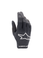 Alpinestars Guanti Radar 2025, guanti da motocross da uomo, neri e bianchi, dorso in tessuto elasticizzato con logo Astars, ideali per guida fuoristrada