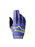Alpinestars Guanti Radar 2026, guanti da motocross per uomo, viola e giallo fluo, costruzione elasticizzata leggera.