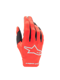 Alpinestars Guanti Radar 2025, guanti da motocross da uomo, rosso marte e argento, con dorso elasticizzato e logo a stella