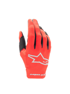 Alpinestars Guanti Radar 2025, guanti da motocross da uomo, rosso marte e argento, con dorso elasticizzato e logo a stella