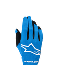 Alpinestars Guanti Radar 2026, guanti da motocross da uomo, blu e bianchi, con dorso elasticizzato e logo Astars sublimato.