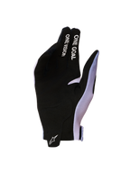 Alpinestars Guanti Radar 2027, guanti da moto motocross da uomo, neri e lilla, palmo in pelle scamosciata sintetica con scritta One Goal One Vision.
